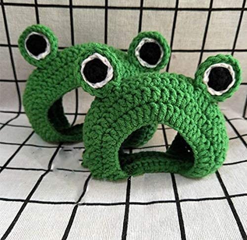 Bargain Mart - Handmade Knitted Woolen Yarn Frog Cap for Dog Puppy