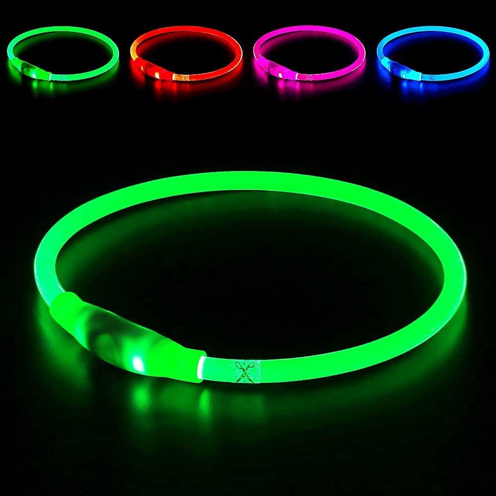 Bargain Mart - USB Rechargeable, Glowing Pet Dog Collar for Night Safety