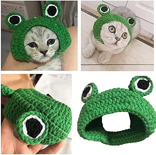 Bargain Mart - Handmade Knitted Woolen Yarn Frog Cap for Dog Puppy