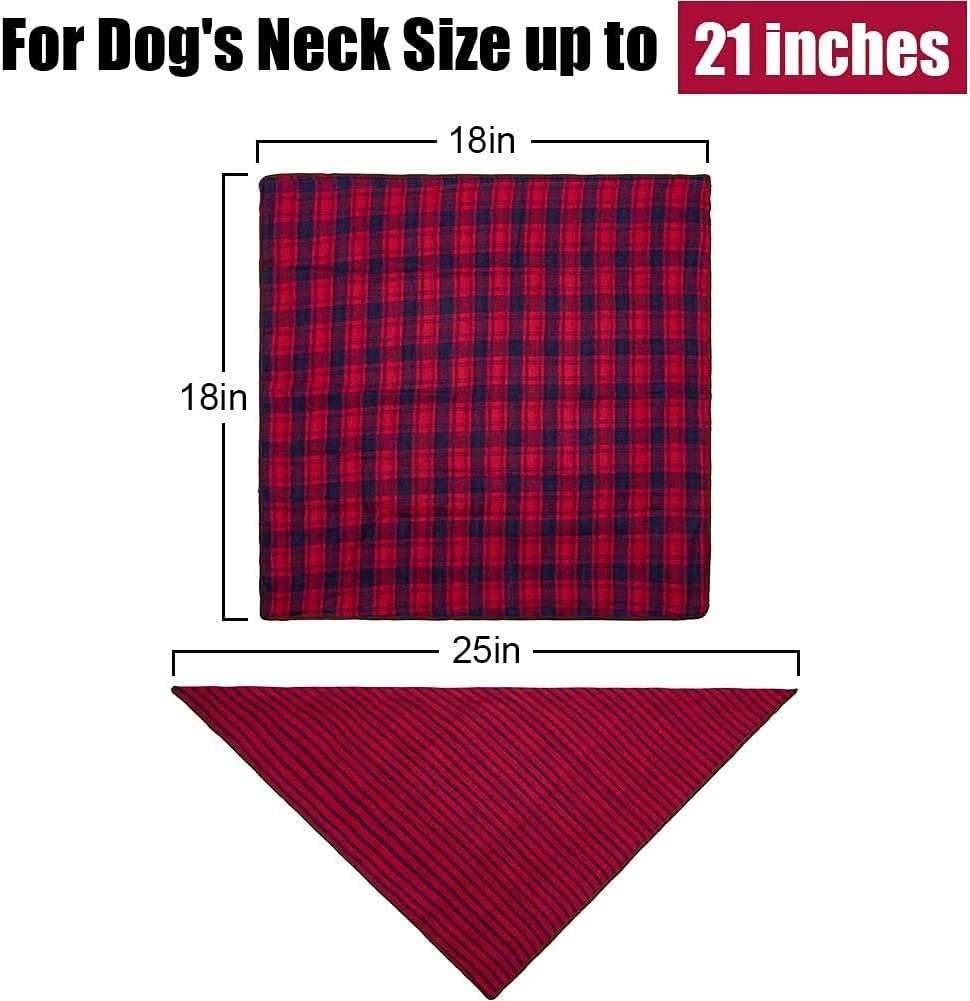 Bargain Mart - 6PCS Birthday Gift Washable Green Black Brown Blue Red Square Plaid Printing Dog Bib