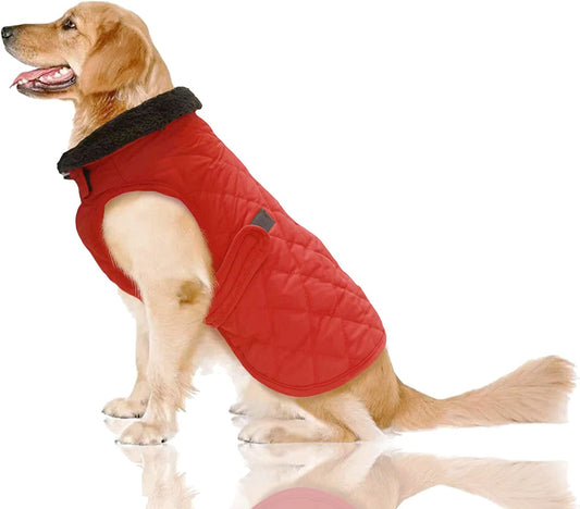 Bargain Mart - Thick Winter Dog Jacket,Lightweight Waterproof Windproof Winter Dog Coat, Warm Dog Vest with Two Layers of Wool Lining