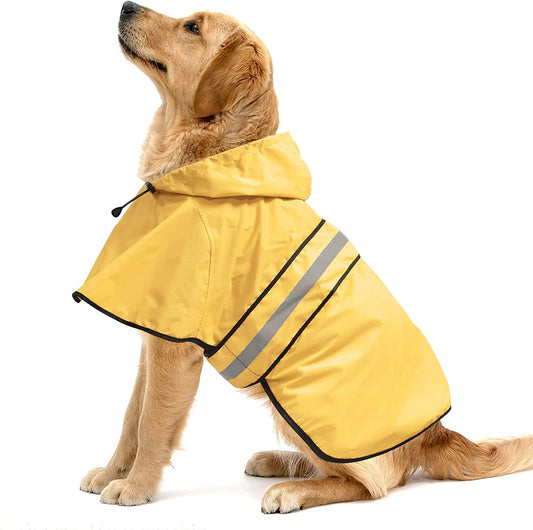 Bargain Mart - Adjustable Raincoat for Dogs, Lightweight Hooded Dog Raincoats Poncho Slicker, Waterproof Rain Jacket