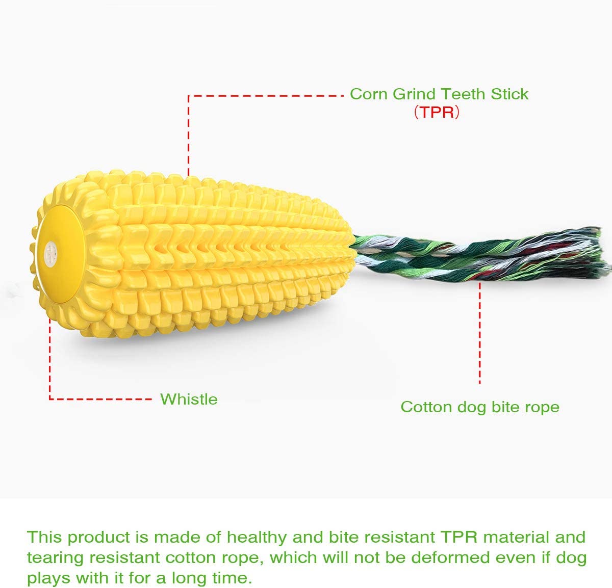 Bargain Mart - Teeth Interactive Corn Puppy Toothbrush Clean Toys, Dog Toys Aggressive Chewers For All Breed