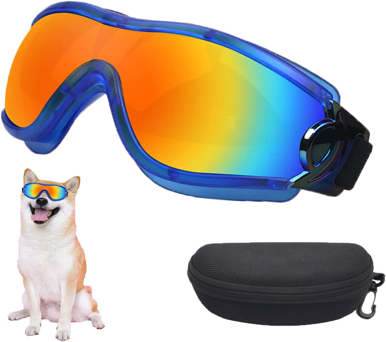 Bargain Mart - UV Protection Wind Protection Dust Protection Fog Protection Dog Glasses,Adjustable Strap Dog Goggles