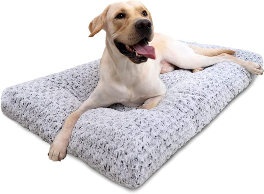 Bargain Mart - Anti-Slip Pet Sleeping Mat Washable , Dog Bed Deluxe Plush Dog Crate Beds Fluffy Comfy Kennel Pad