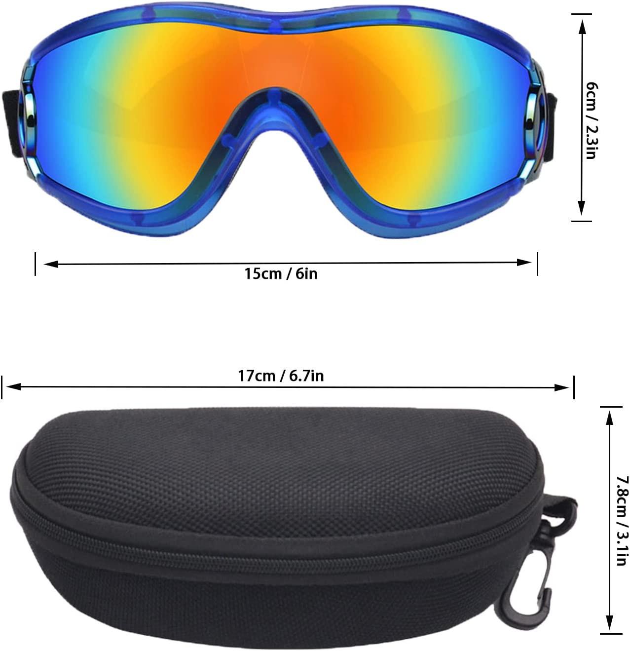 Bargain Mart - UV Protection Wind Protection Dust Protection Fog Protection Dog Glasses,Adjustable Strap Dog Goggles