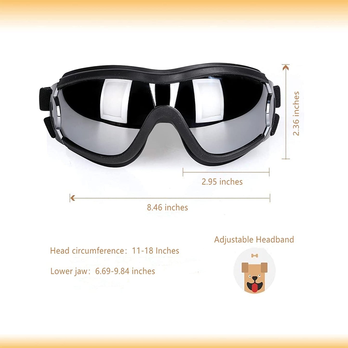 Bargain Mart - UV Protection Wind Protection Dust Protection Fog Protection Pet Glasses Eye Wear Protection with Adjustable Strap