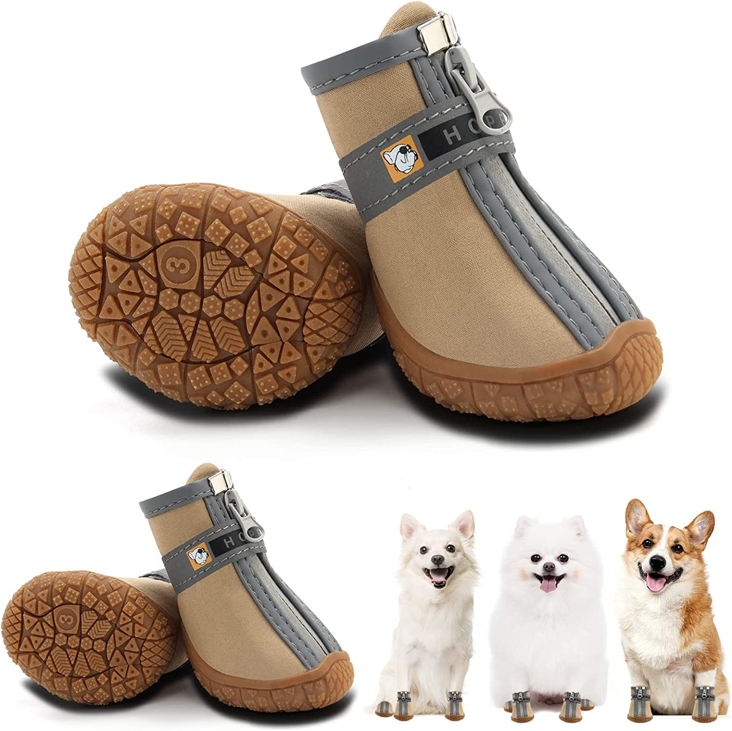 Bargain Mart - Breathable Dog Booties Paw Protector for Hot Pavement Winter Snow Hiking Booties