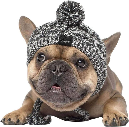 Bargain Mart - Warm Pet Dog Knitted Hat, Windproof Knitting French Bulldog Hat