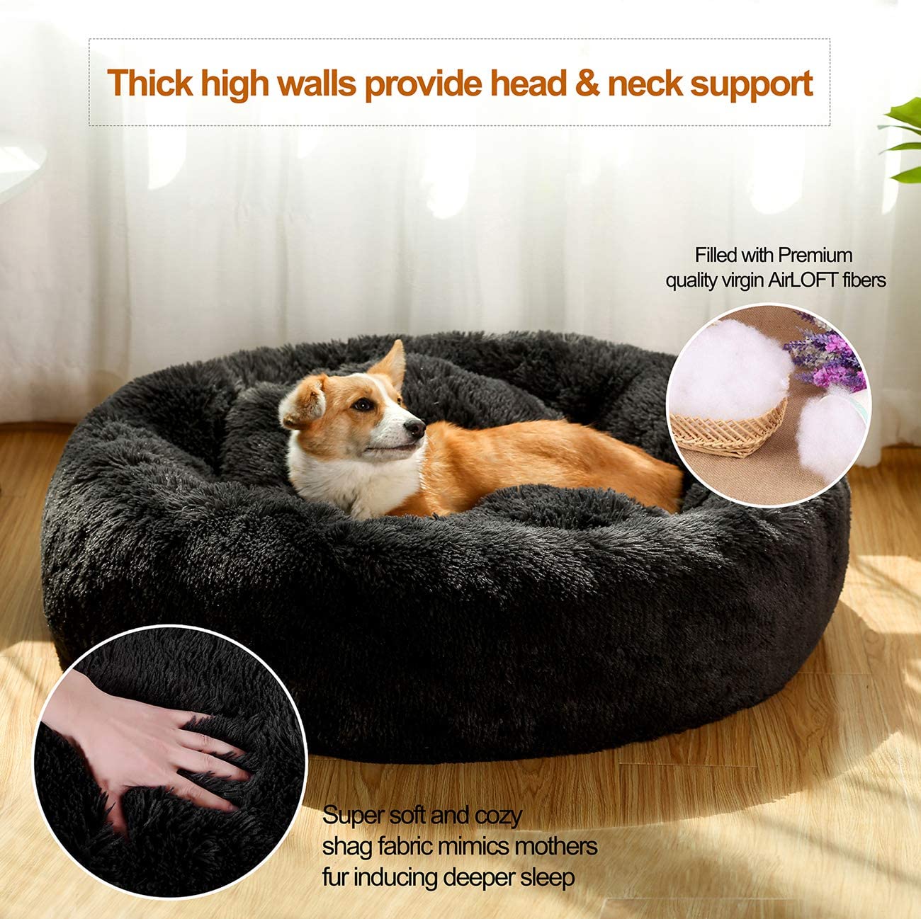 Bargain Mart - Comfortable Dog Bed for Medium Dogs with Removable Cushion