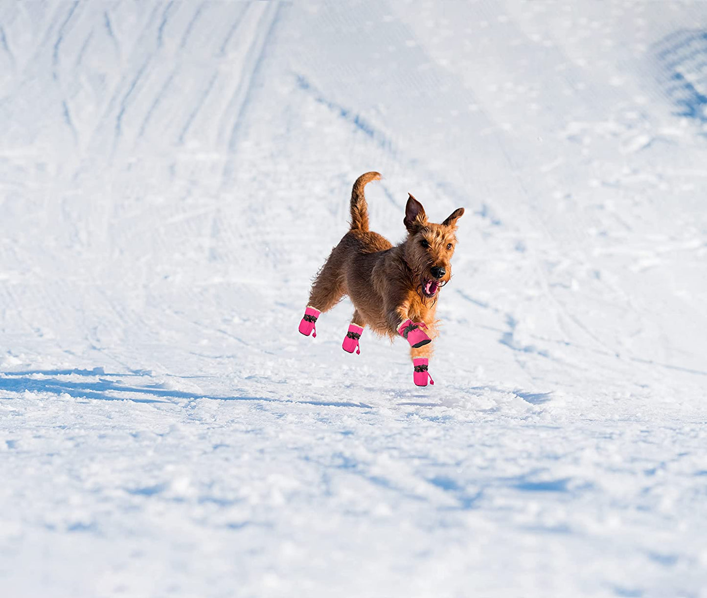 Bargain Mart - Dog Boots & Paw Protectors, Fleece Warm Snow Booties for Puppy with Reflective Strip Anti-Slip Rubber Sole