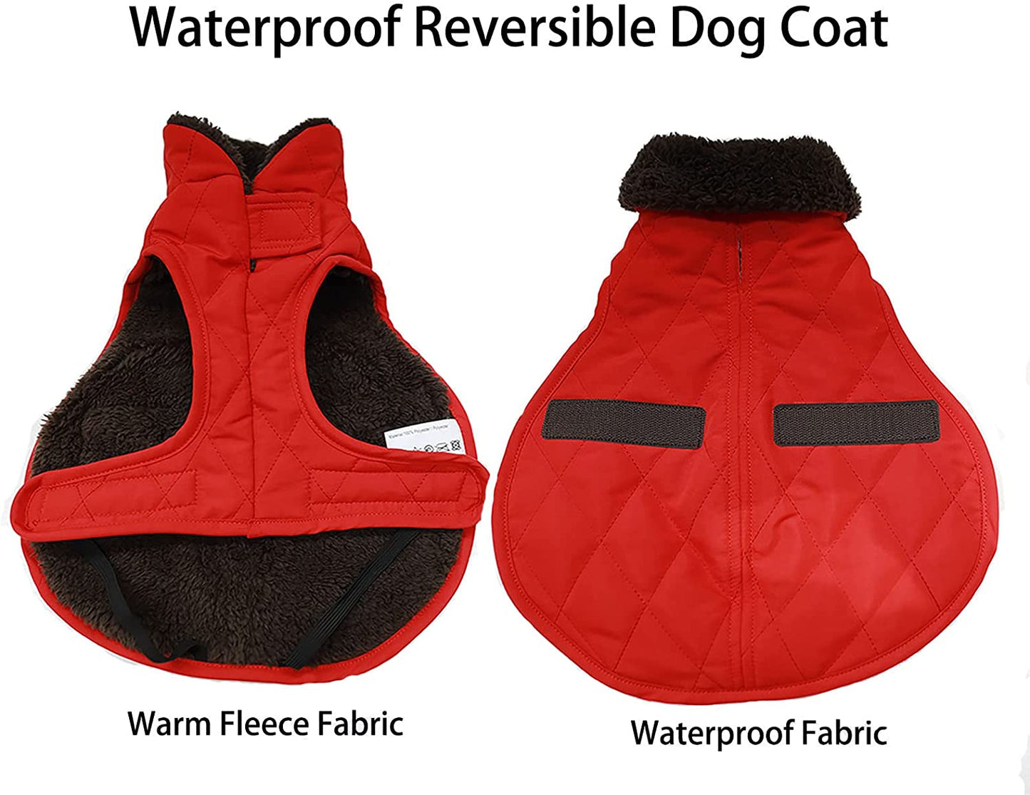 Bargain Mart - Thick Winter Dog Jacket,Lightweight Waterproof Windproof Winter Dog Coat, Warm Dog Vest with Two Layers of Wool Lining