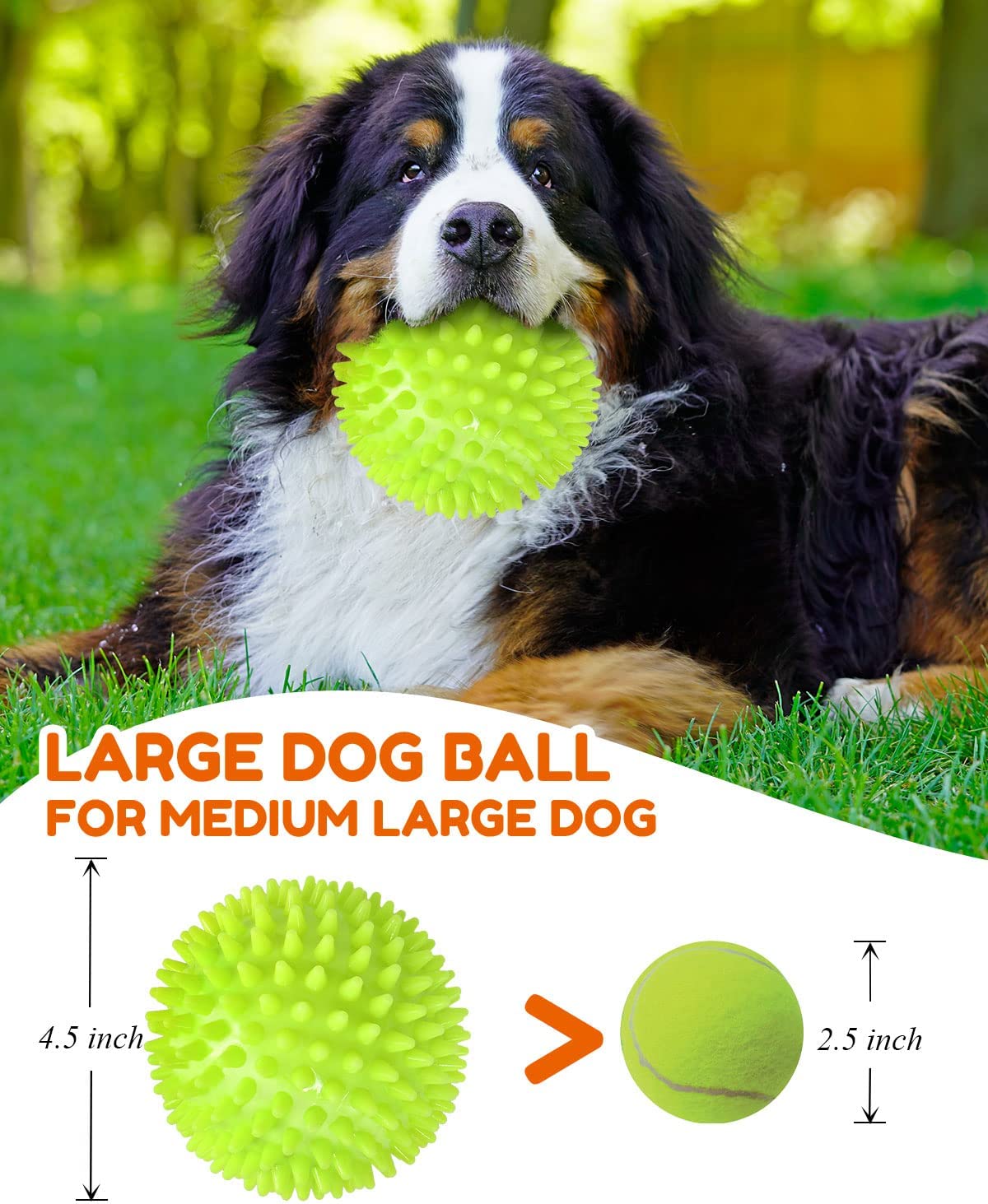 Bargain Mart - 4.5” Heavy Duty Squeaky Dog Balls for Aggressive Chewers Dog