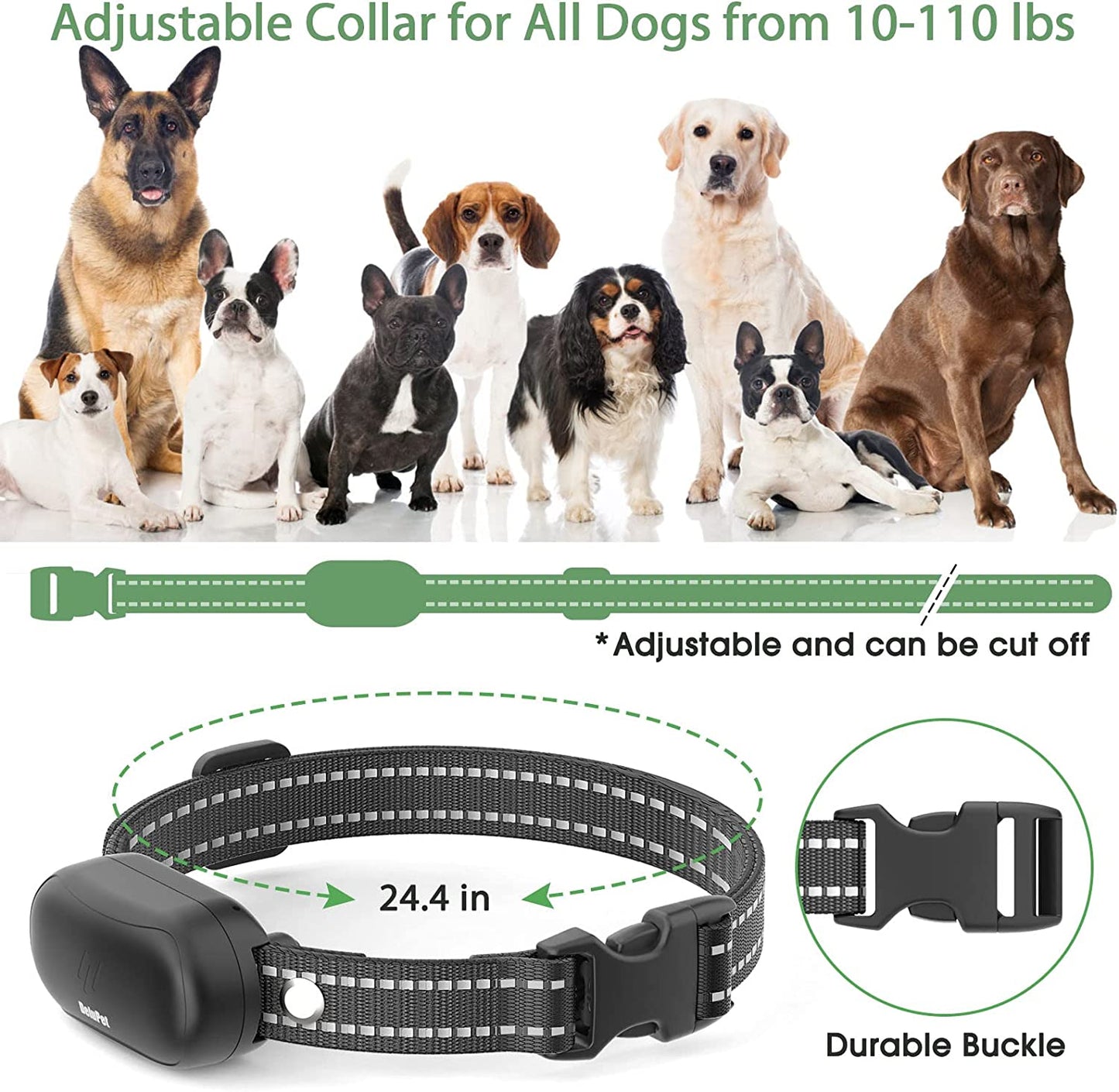 Bargain Mart - Electric Dog Training Collar with Remote 1600FT, Rechargeable E-Collar Waterproof Collars with 3 Training Modes