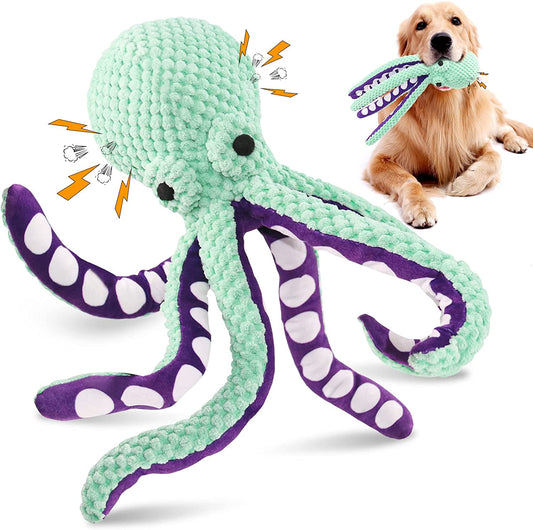 Bargain Mart - Squeaky Dog Stuffed Octopus Toy for Chewing Purpose and Boredom