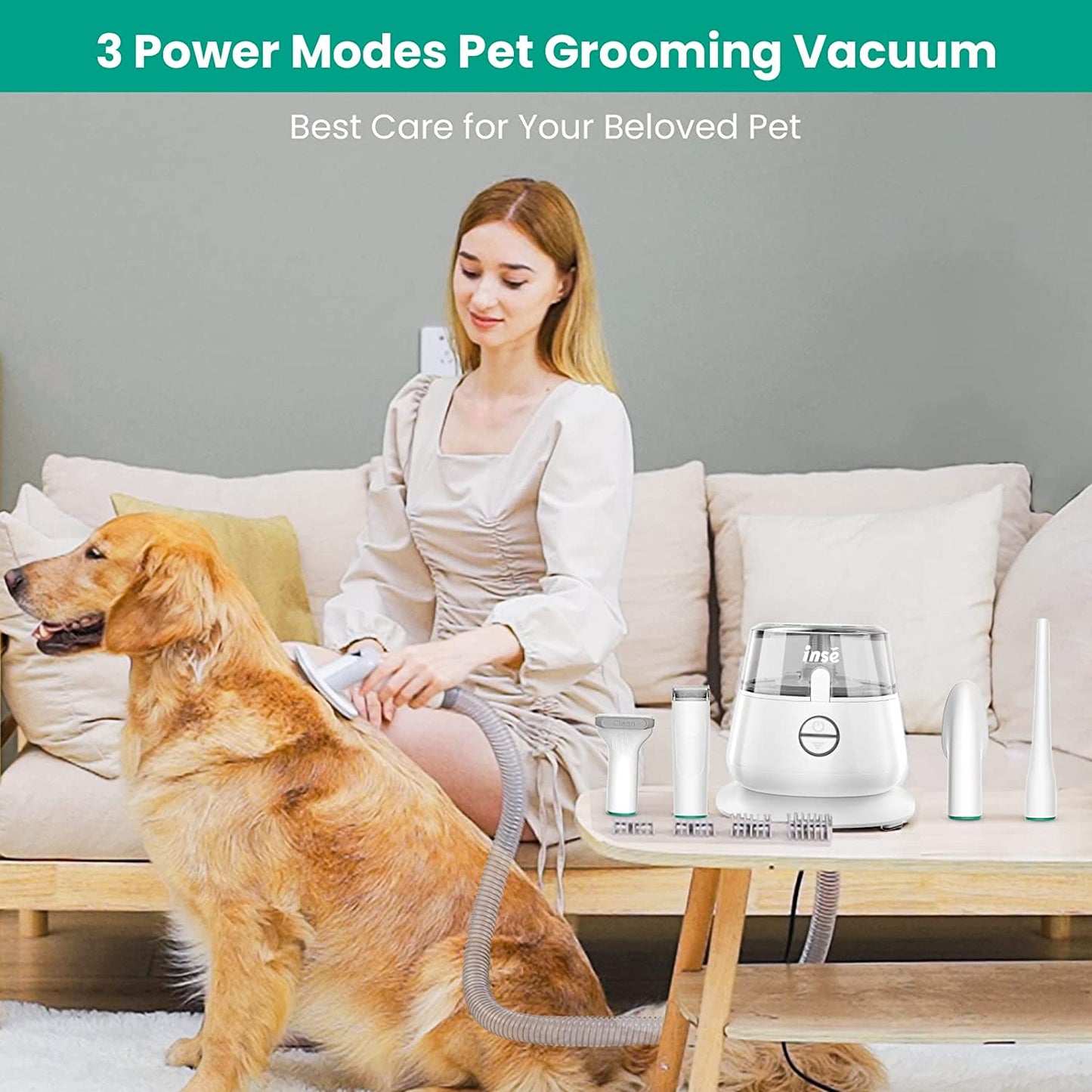 Bargain Mart - Low Noise Dog Grooming Clippers, Professional Pet Grooming Vacuum with Powerful Suction