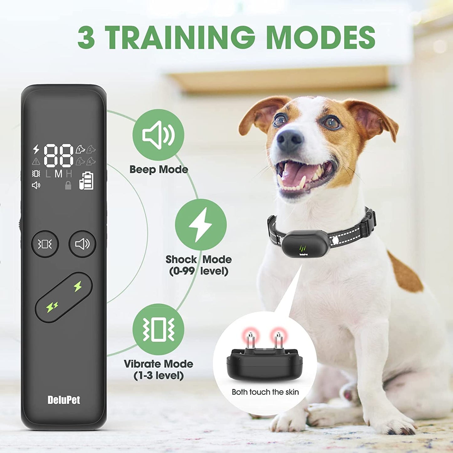 Bargain Mart - Electric Dog Training Collar with Remote 1600FT, Rechargeable E-Collar Waterproof Collars with 3 Training Modes