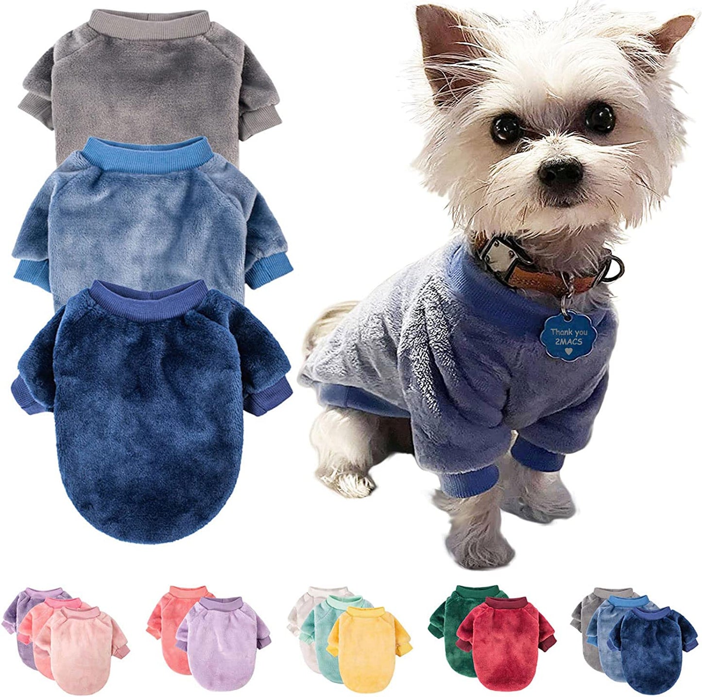 Bargain Mart - Puppy Dog Sweater, Pack of 2 or 3, Dog Coat/Jacket for Winter