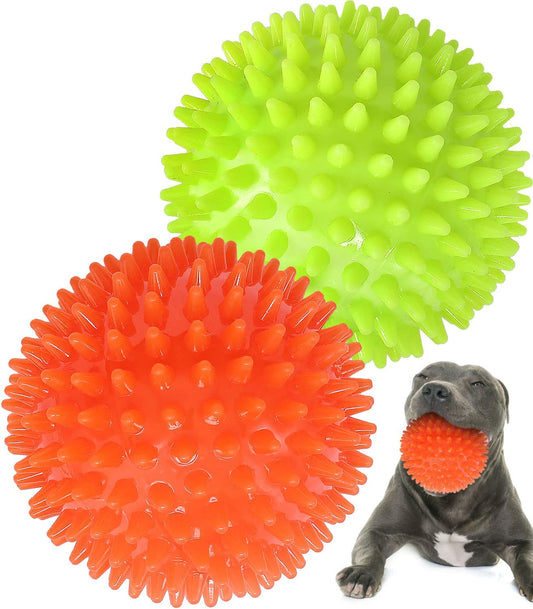 Bargain Mart - 4.5” Heavy Duty Squeaky Dog Balls for Aggressive Chewers Dog