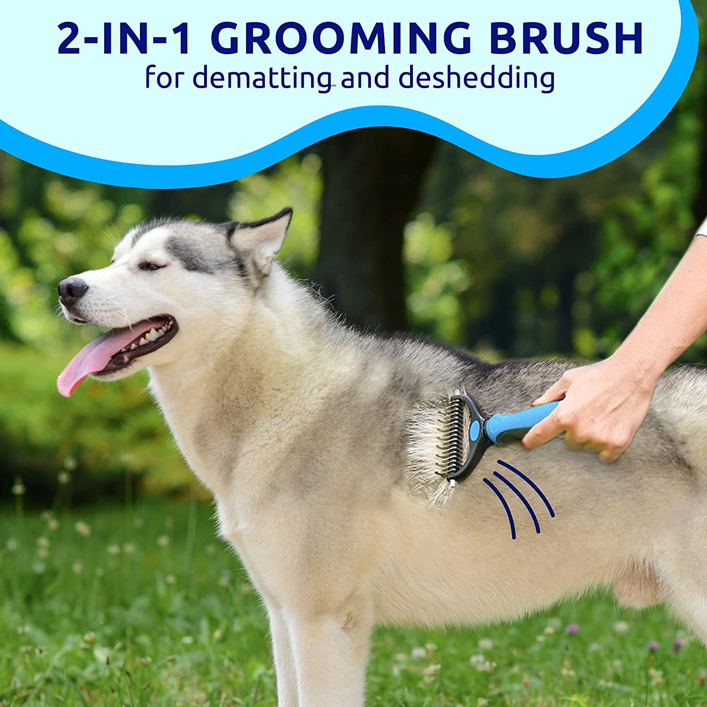 Bargain Mart - Pet Deshedding Brush - Double-Sided Undercoat Rake for Dogs