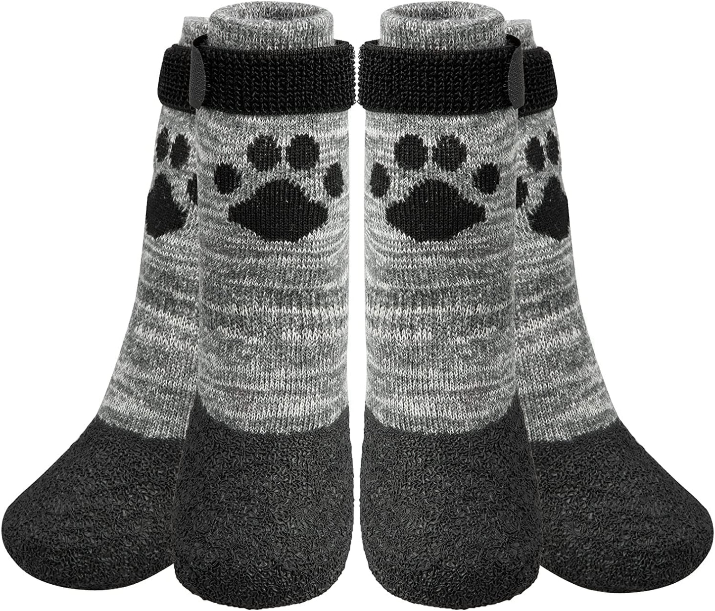 Bargain Mart - Anti Slip Dog Socks - Outdoor Dog Boots Waterproof Dog Shoes Paw Protector with Strap Traction