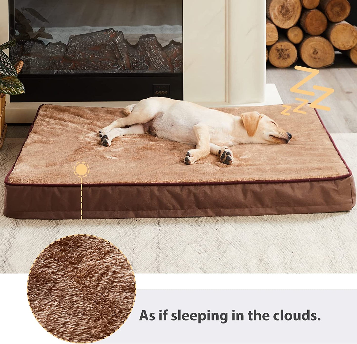 Bargain Mart - Egg Crate Foam Large Dog Mattress ,Orthopedic Dog Bed with Removable Washable and Wear Resistant Cover