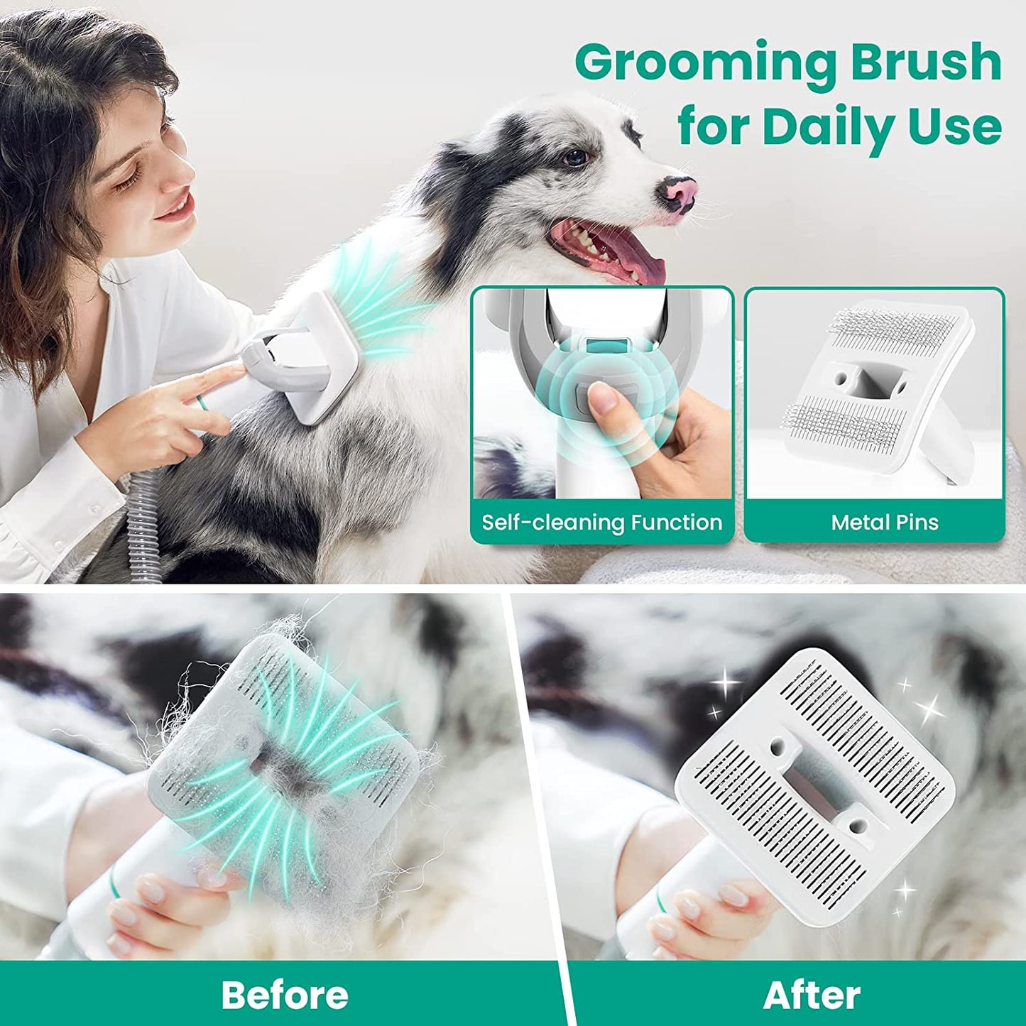 Bargain Mart - Low Noise Dog Grooming Clippers, Professional Pet Grooming Vacuum with Powerful Suction