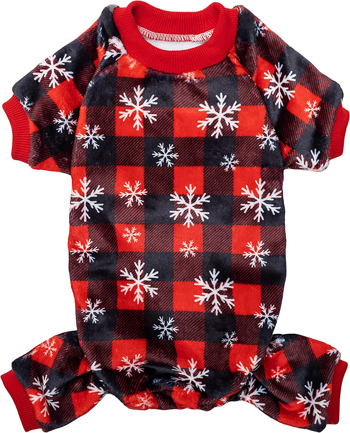 Bargain Mart - Plaid Snowflake Pattern Cute Warm Dog Pet Apparel for Cold Weather